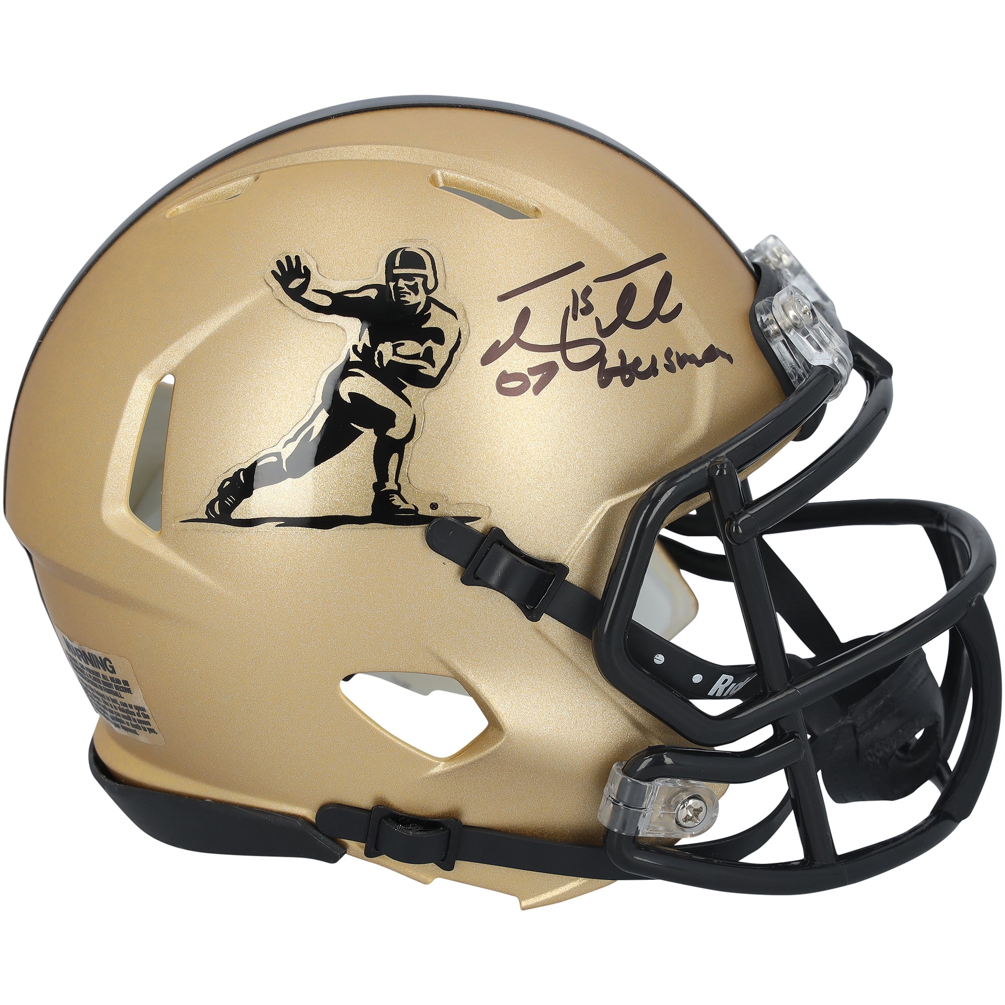 Tim Tebow Florida Gators Autographed Riddell Heisman Gold Speed Mini Helmet with "07 Heisman" Inscription