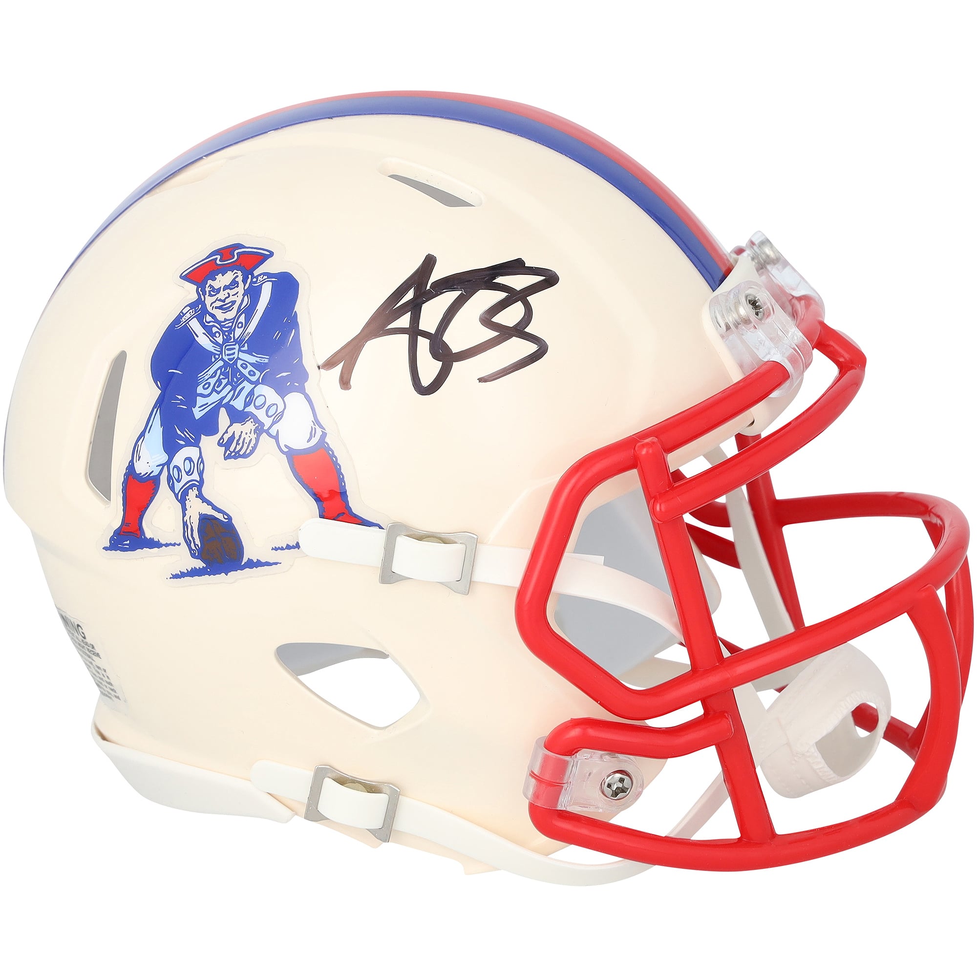 A.J. Brown New England Patriots Autographed Riddell Retro Speed Mini Helmet
