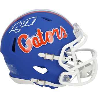 Tim Tebow Florida Gators Autographed Riddell Blue Matte Speed Mini Helmet