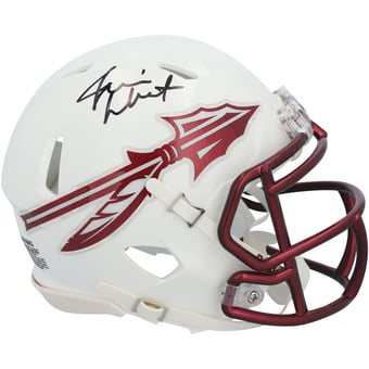 Jameis Winston Florida State Seminoles Autographed Riddell White with Garnet Facemask Speed Mini Helmet