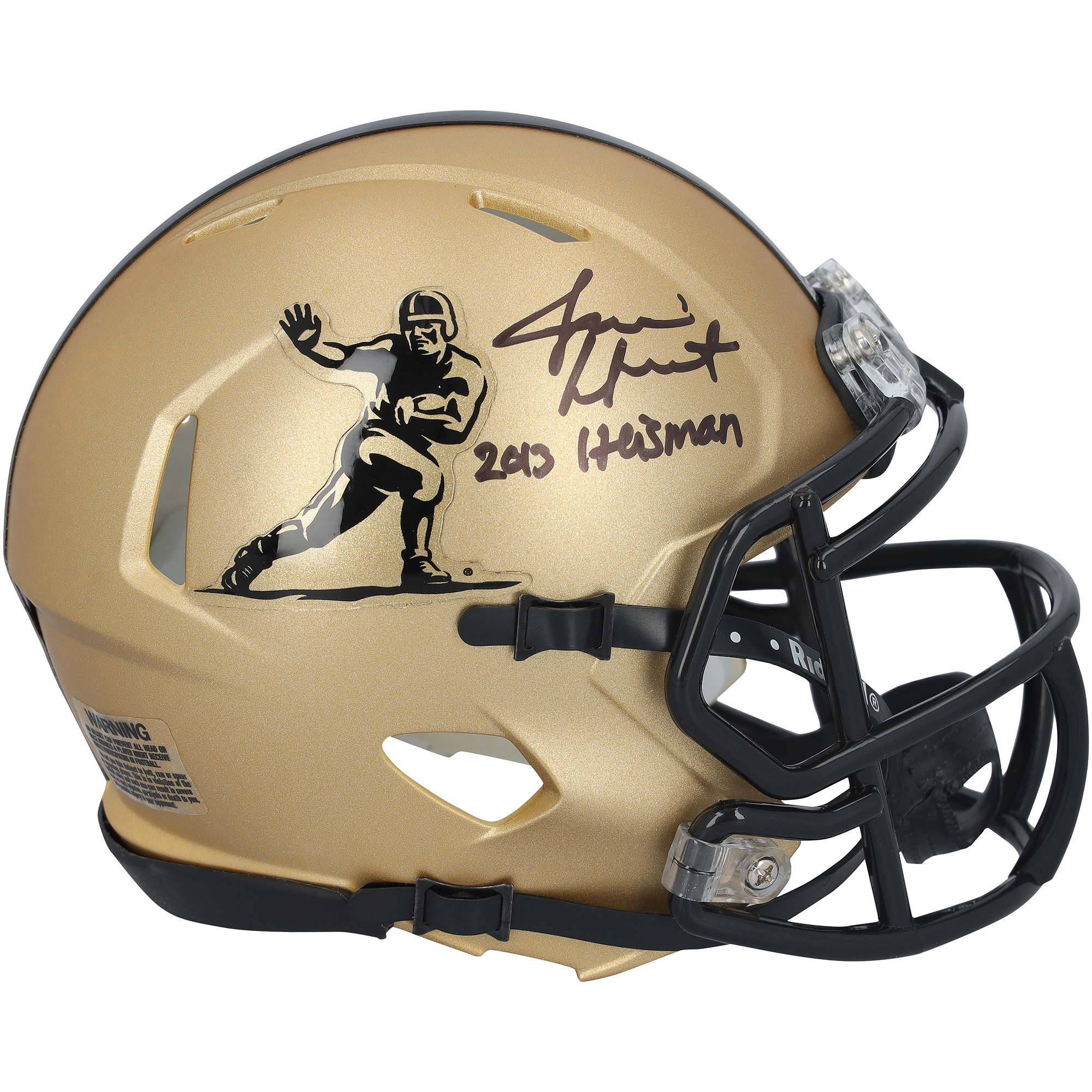 Jameis Winston Florida State Seminoles Autographed Riddell Heisman Gold Speed Mini Helmet with "2013 Heisman" Inscription