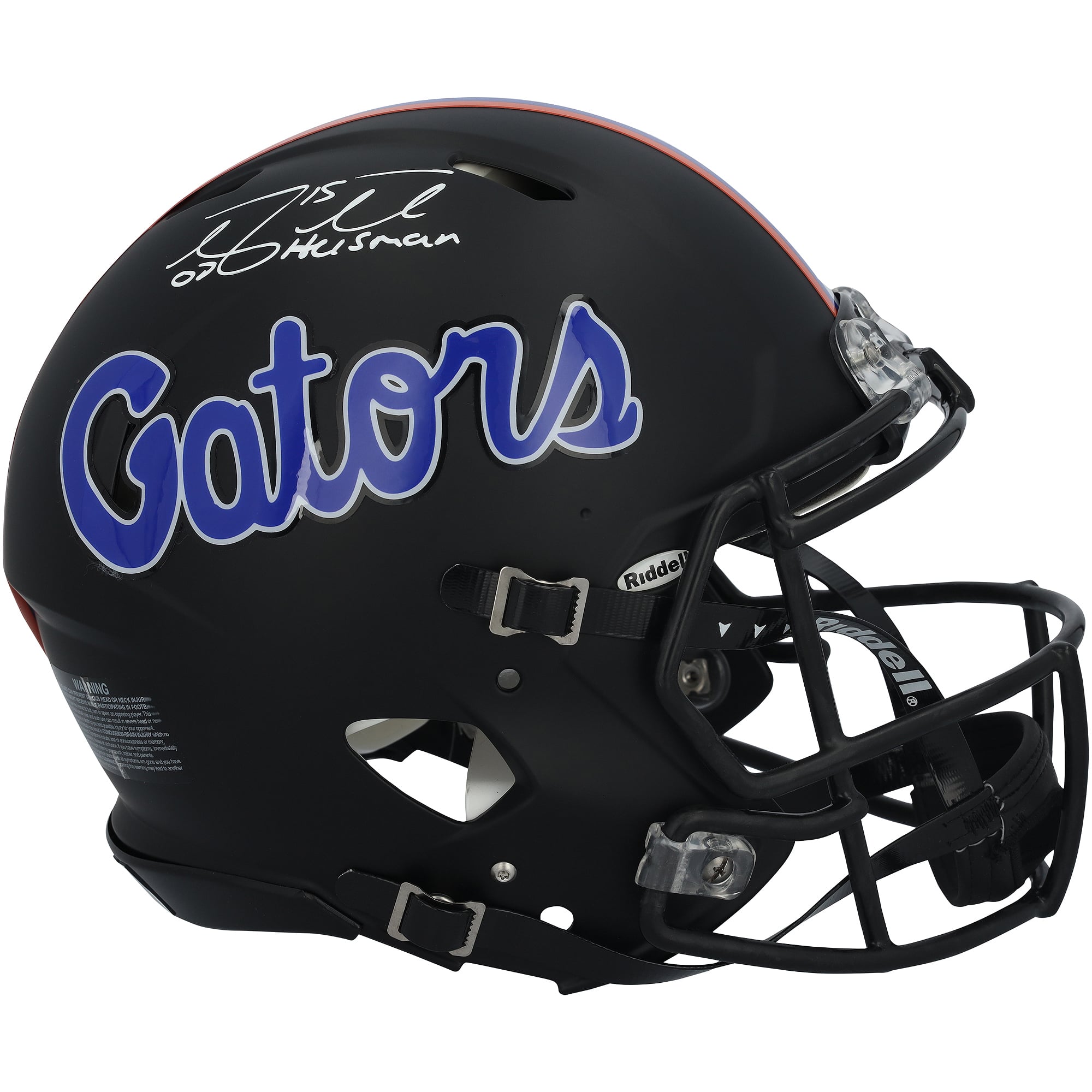 Tim Tebow Florida Gators Autographed Riddell Black Speed Authentic Helmet with "07 Heisman" Inscription