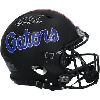 Tim Tebow Florida Gators Autographed Riddell Black Speed Authentic Helmet with "07 Heisman" Inscription
