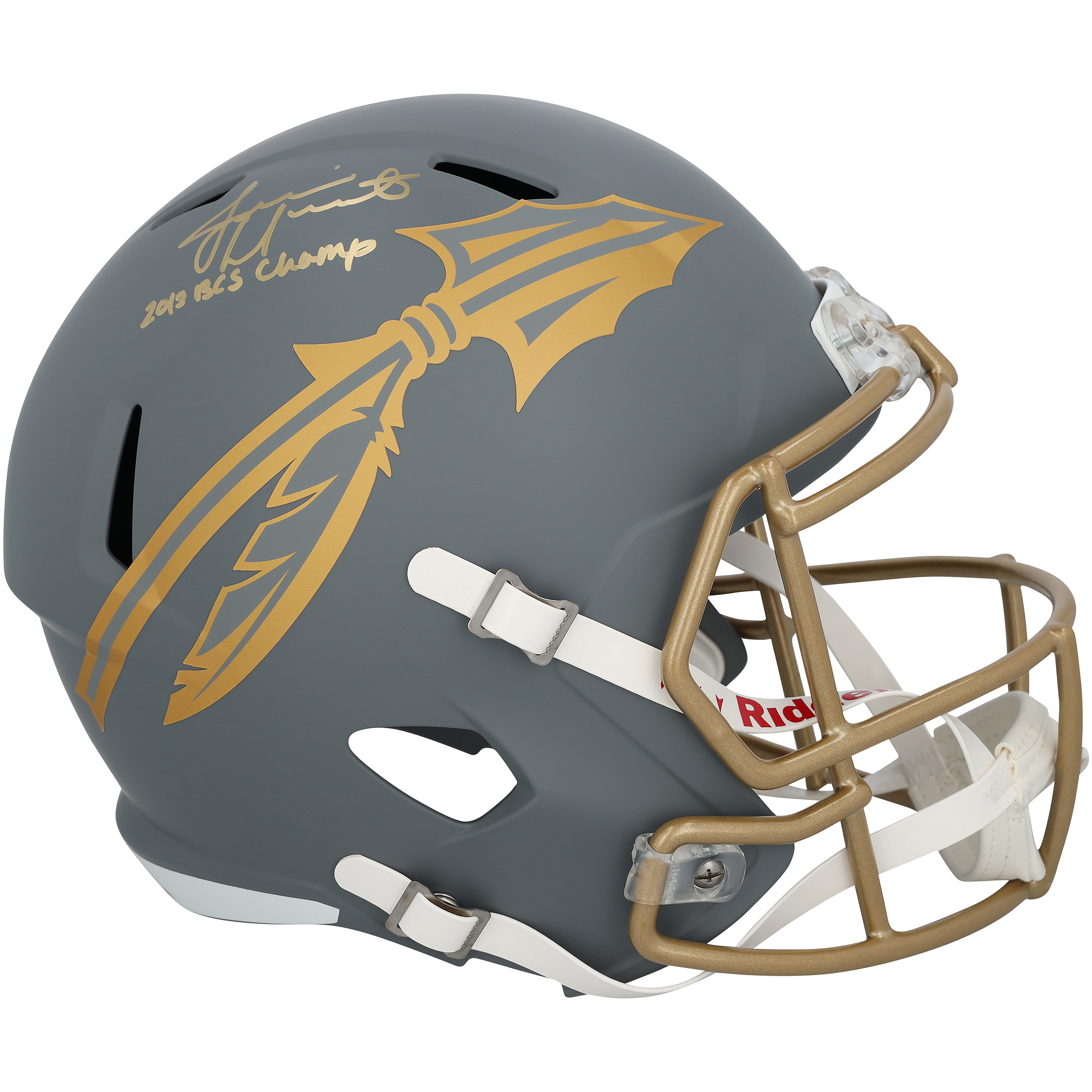 Jameis Winston Florida State Seminoles Autographed Riddell Slate Speed Authentic Helmet with "2013 BCS Champs" Inscription