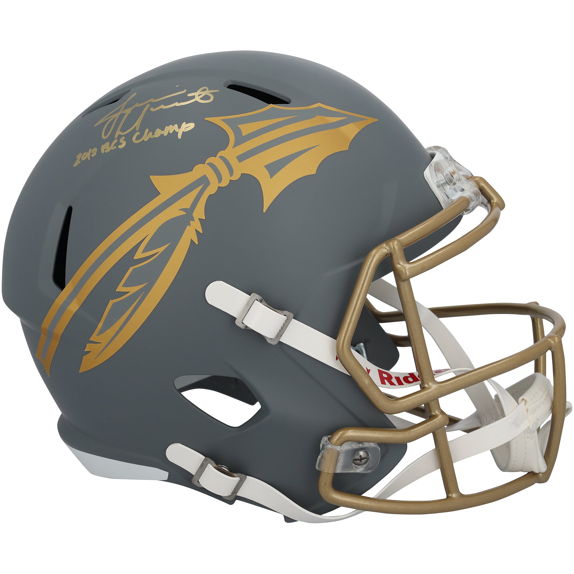 Jameis Winston Florida State Seminoles Autographed Riddell Slate Speed Authentic Helmet with "2013 BCS Champs" Inscription