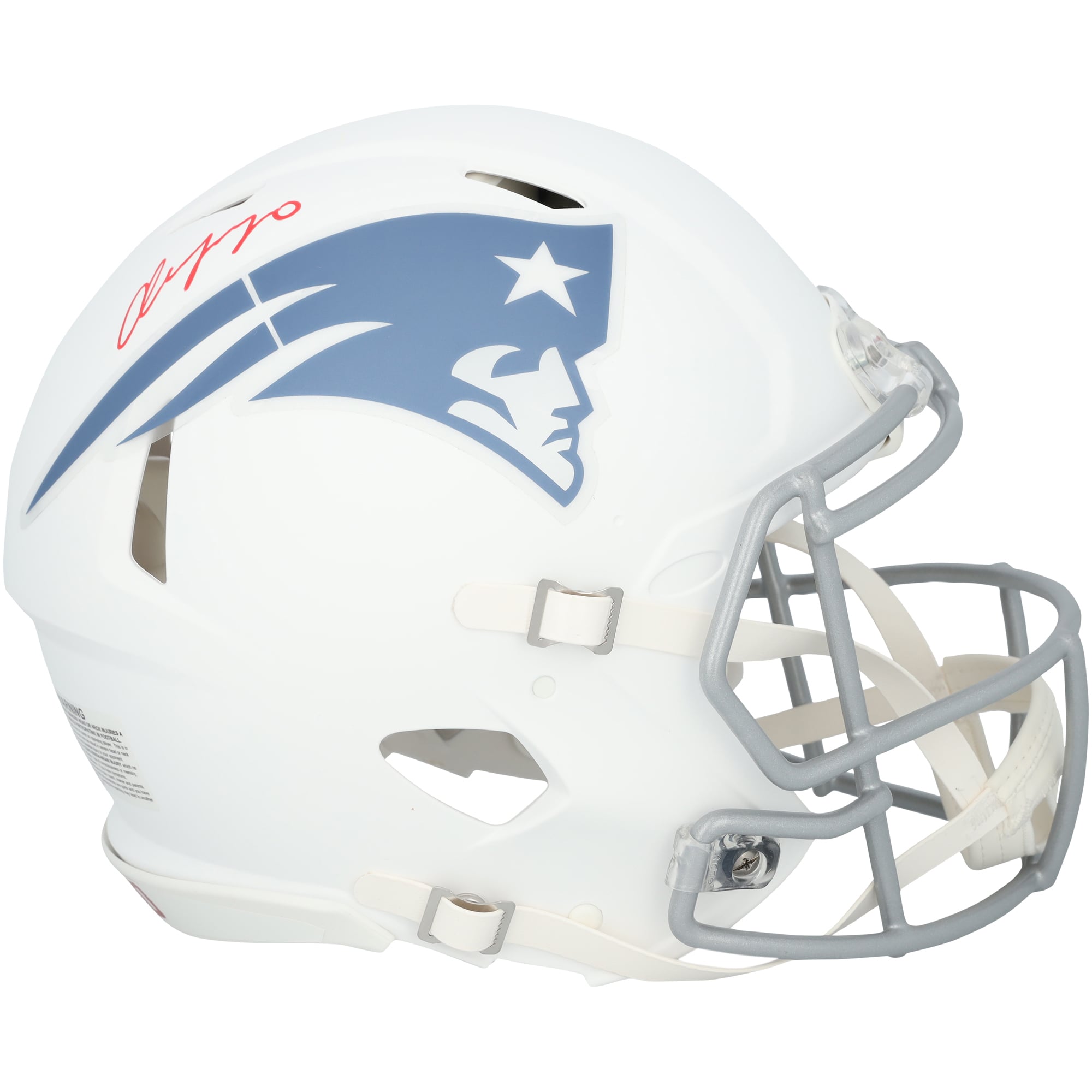 Christian Gonzalez New England Patriots Autographed Riddell Rivalry Speed Authentic Helmet