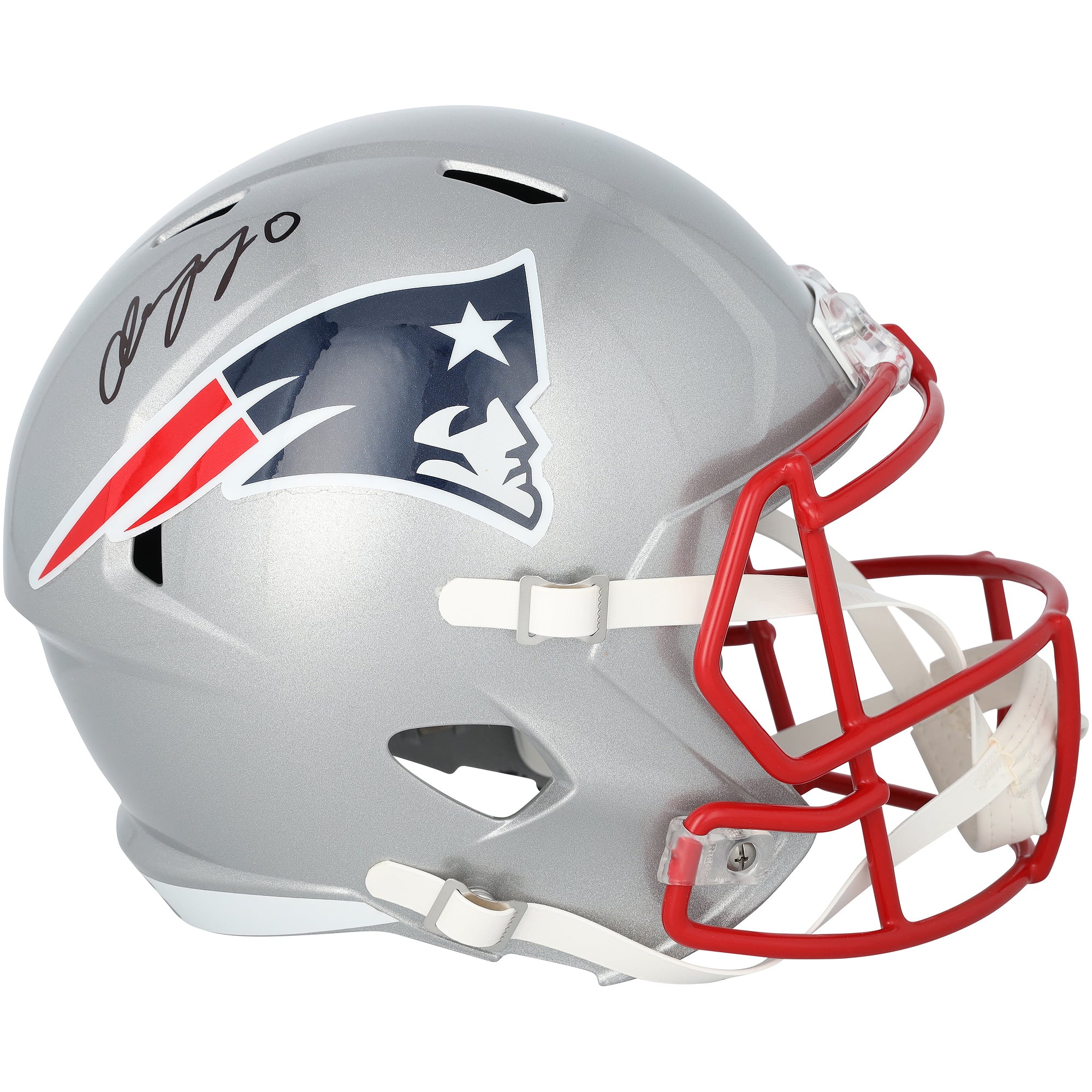 Christian Gonzalez New England Patriots Autographed Riddell Speed Replica Helmet