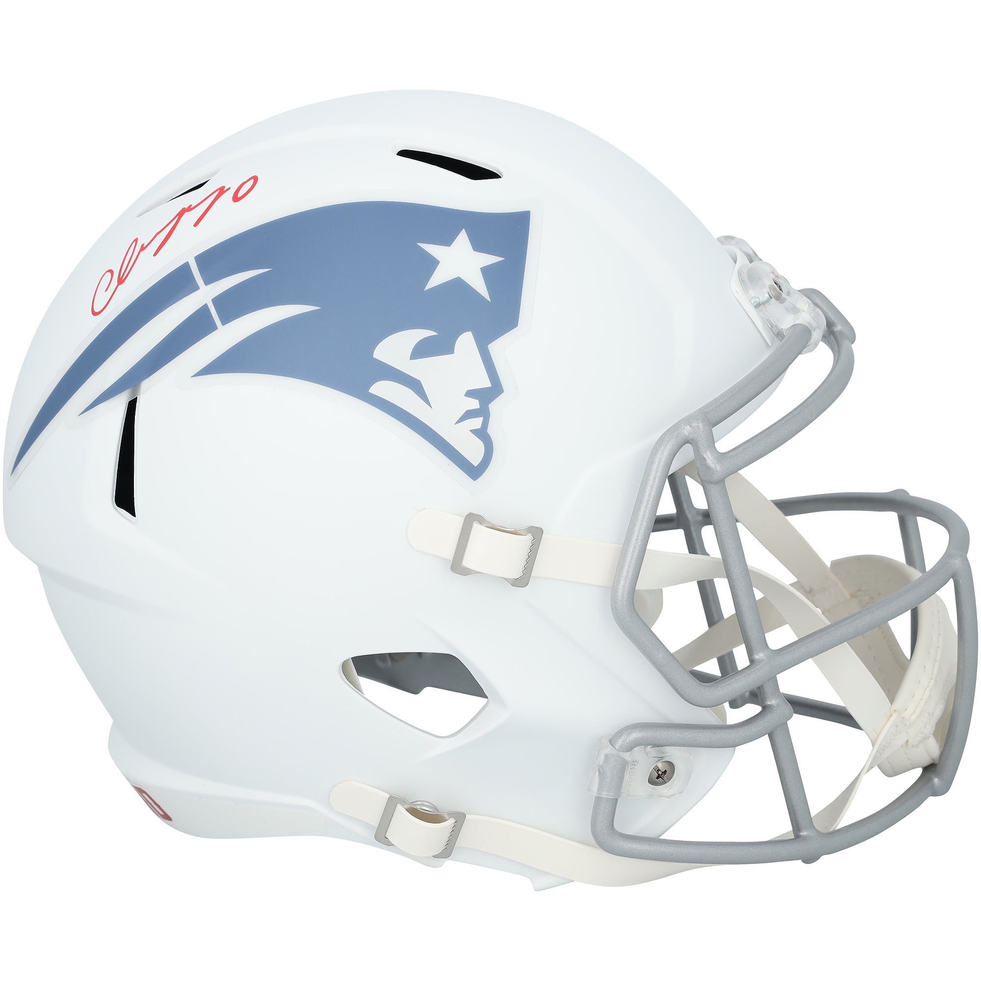 Christian Gonzalez New England Patriots Autographed Riddell Rivalry Speed Replica Helmet