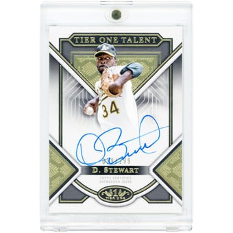Dave Stewart Athletics Autographed 2023 Topps Tier One Certified Tier One Talent #T1TA-DS #19/299 Card