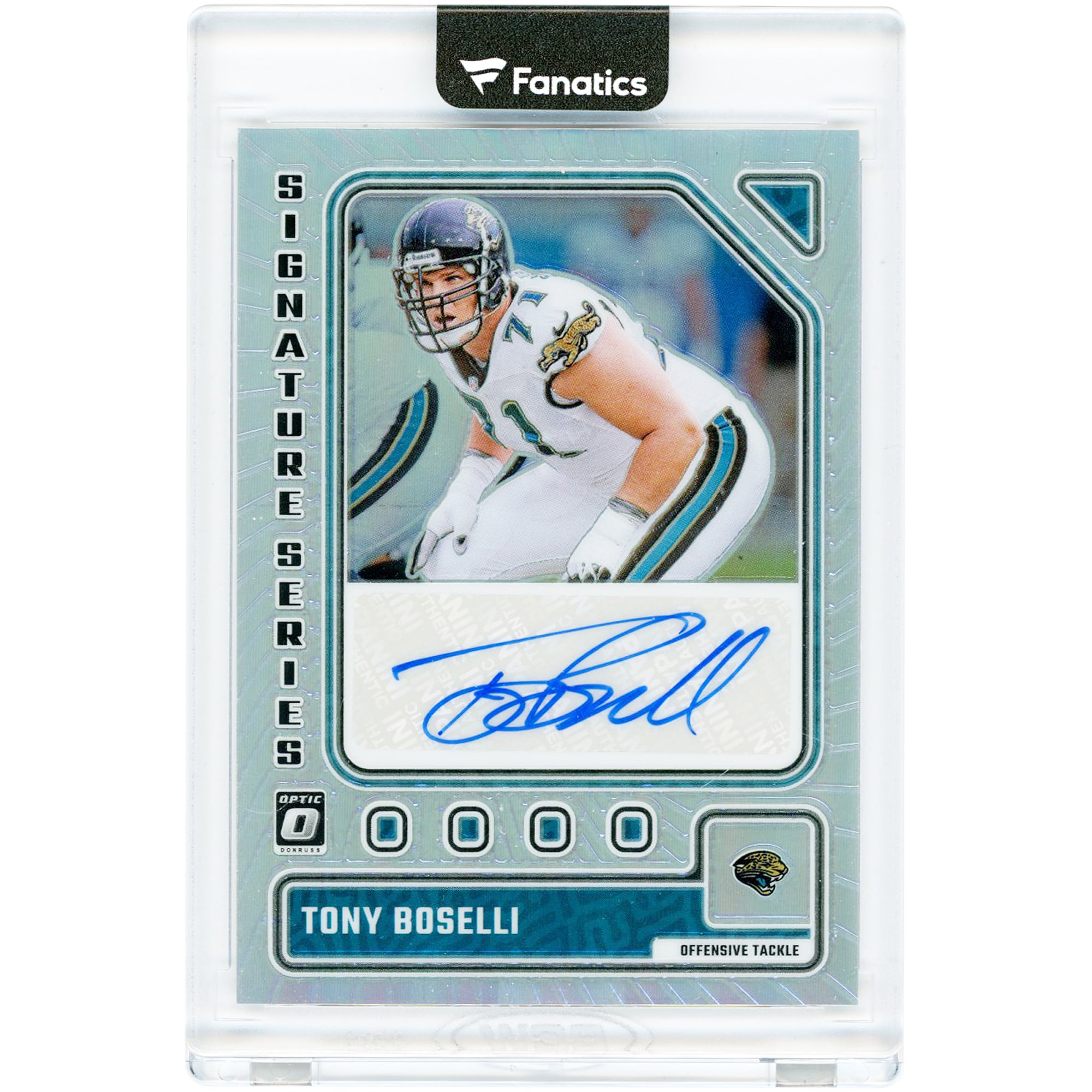 Tony Boselli Jacksonville Jaguars Autographed 2023 Panini Donruss Optic Signature Series #SS-TB Card. rookie card picture