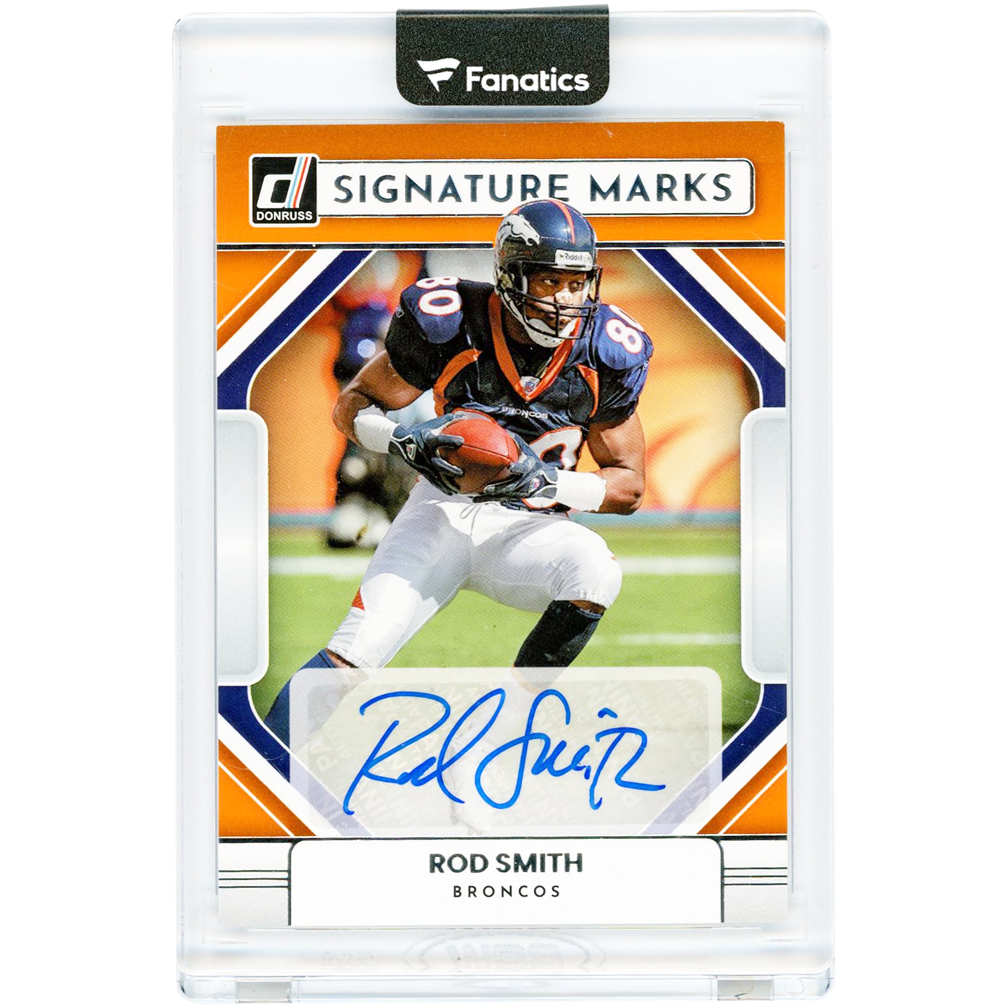 Rod Smith Denver Broncos Autographed 2022 Panini Donruss Signature Marks #SM-RS Card. rookie card picture