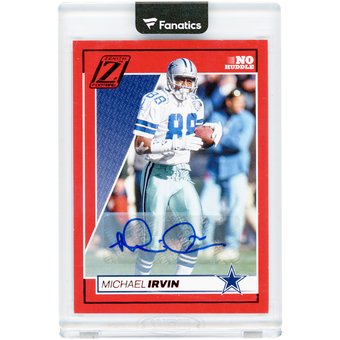 Michael Irvin Dallas Cowboys Autographed 2024 Panini Zenith Red No Huddle #28 Card