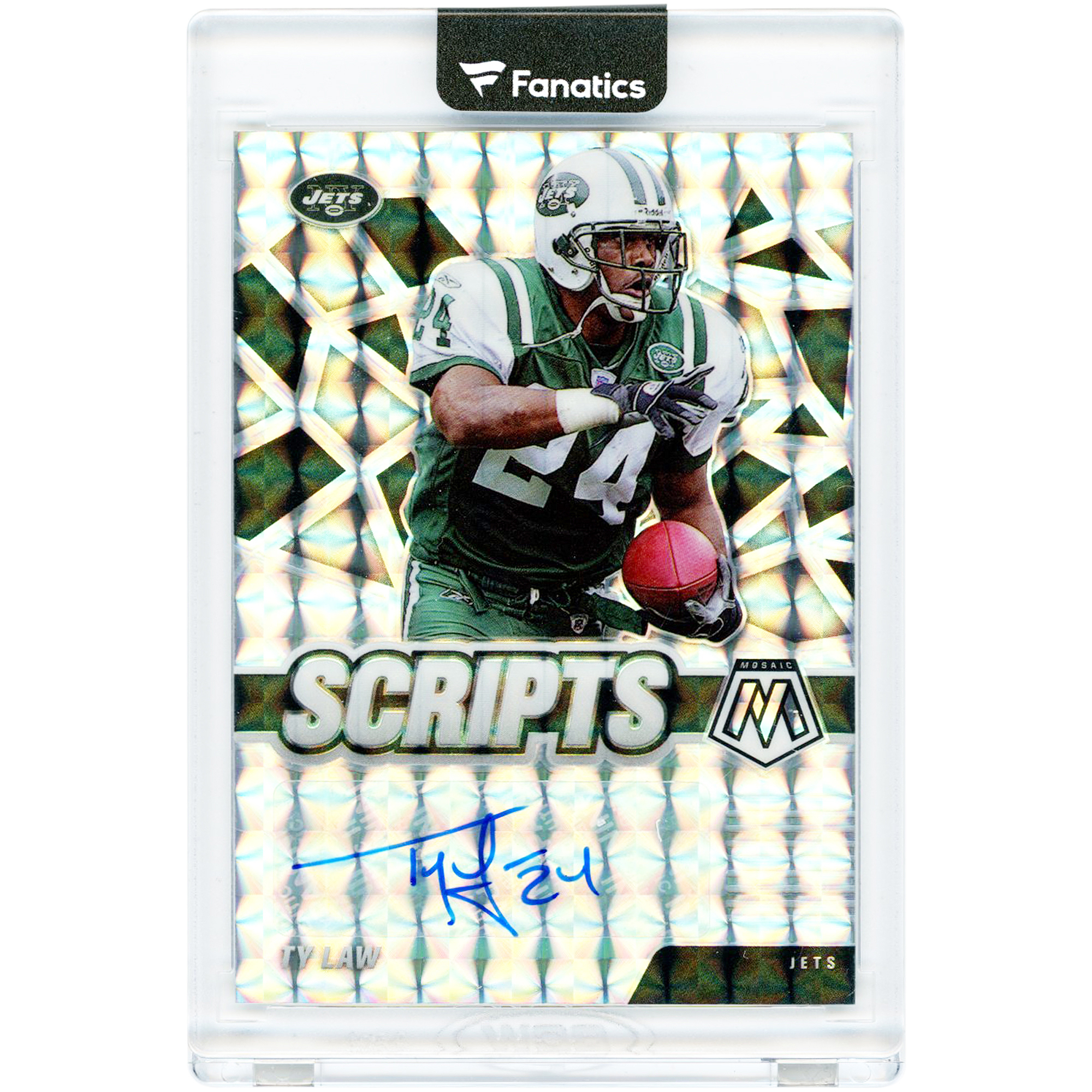 Ty Law New York Jets Autographed 2021 Panini Mosaic Scripts #S-TL Card