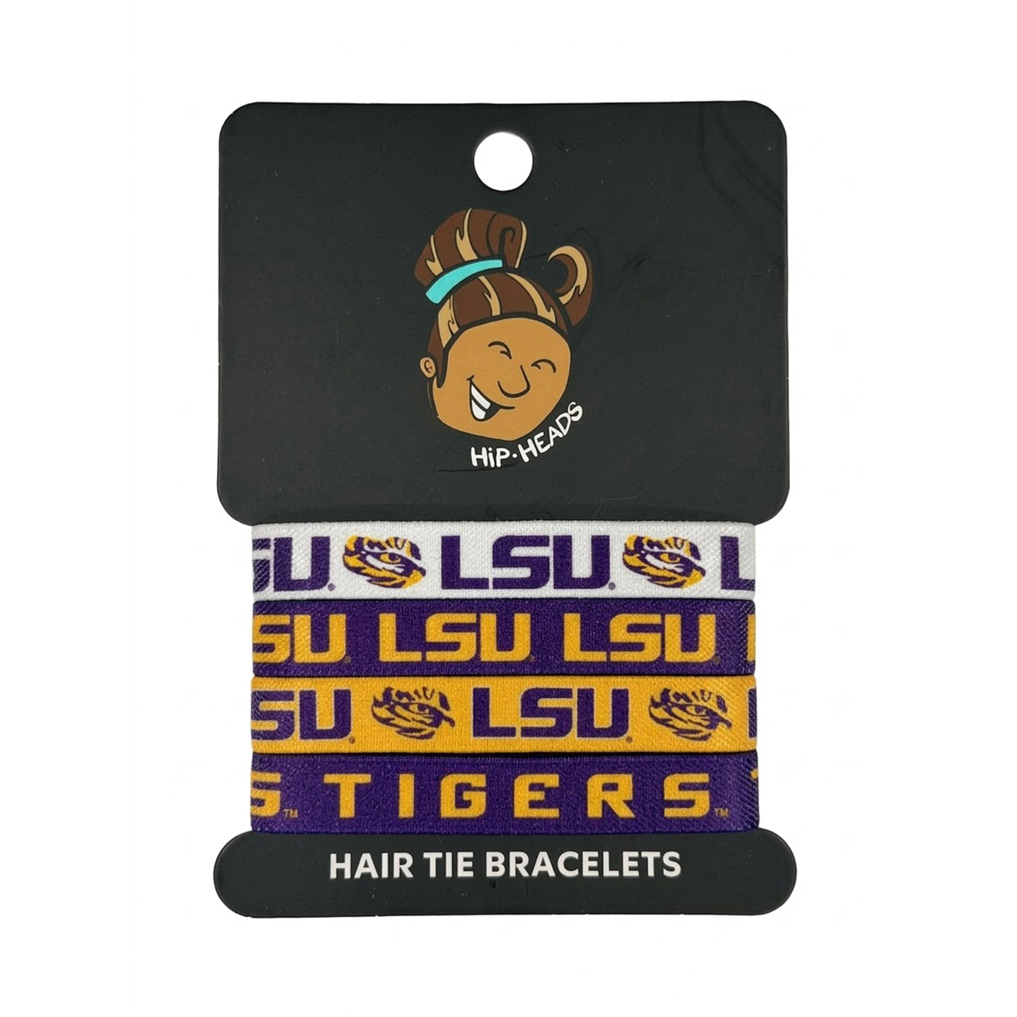 Hip Heads  LSU Tigers Four-Pack of Hair Tie Bracelets