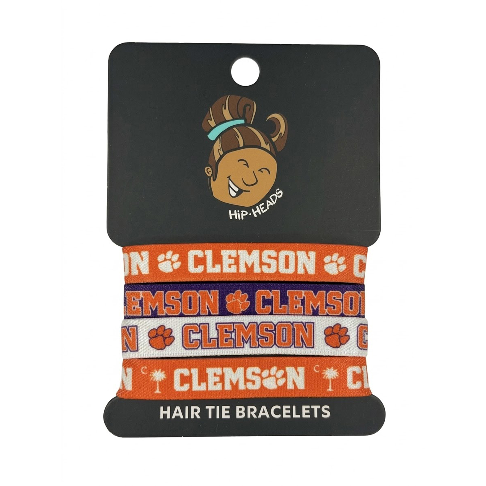 Hip Heads  Clemson Tigers Four-Pack of Hair Tie Bracelets