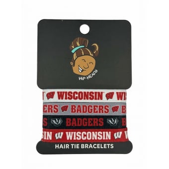Hip Heads  Wisconsin Badgers Four-Pack of Hair Tie Bracelets