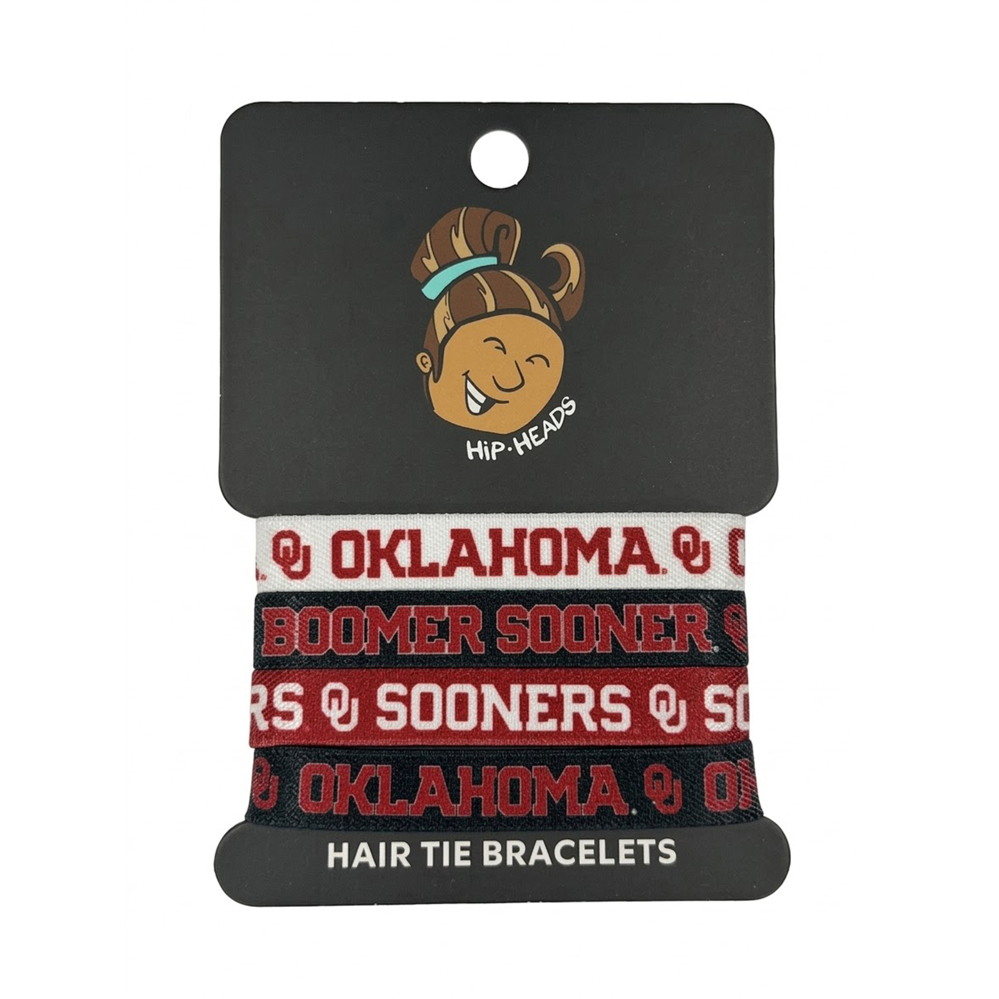 Hip Heads  Oklahoma Sooners Four-Pack of Hair Tie Bracelets
