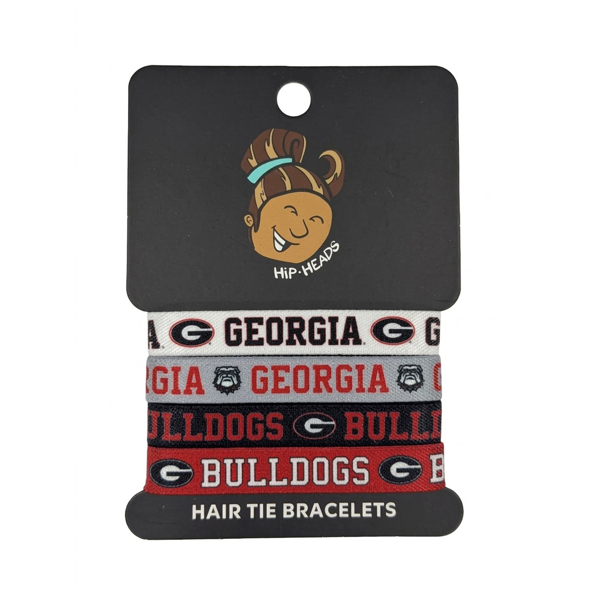 Hip Heads  Georgia Bulldogs Four-Pack of Hair Tie Bracelets