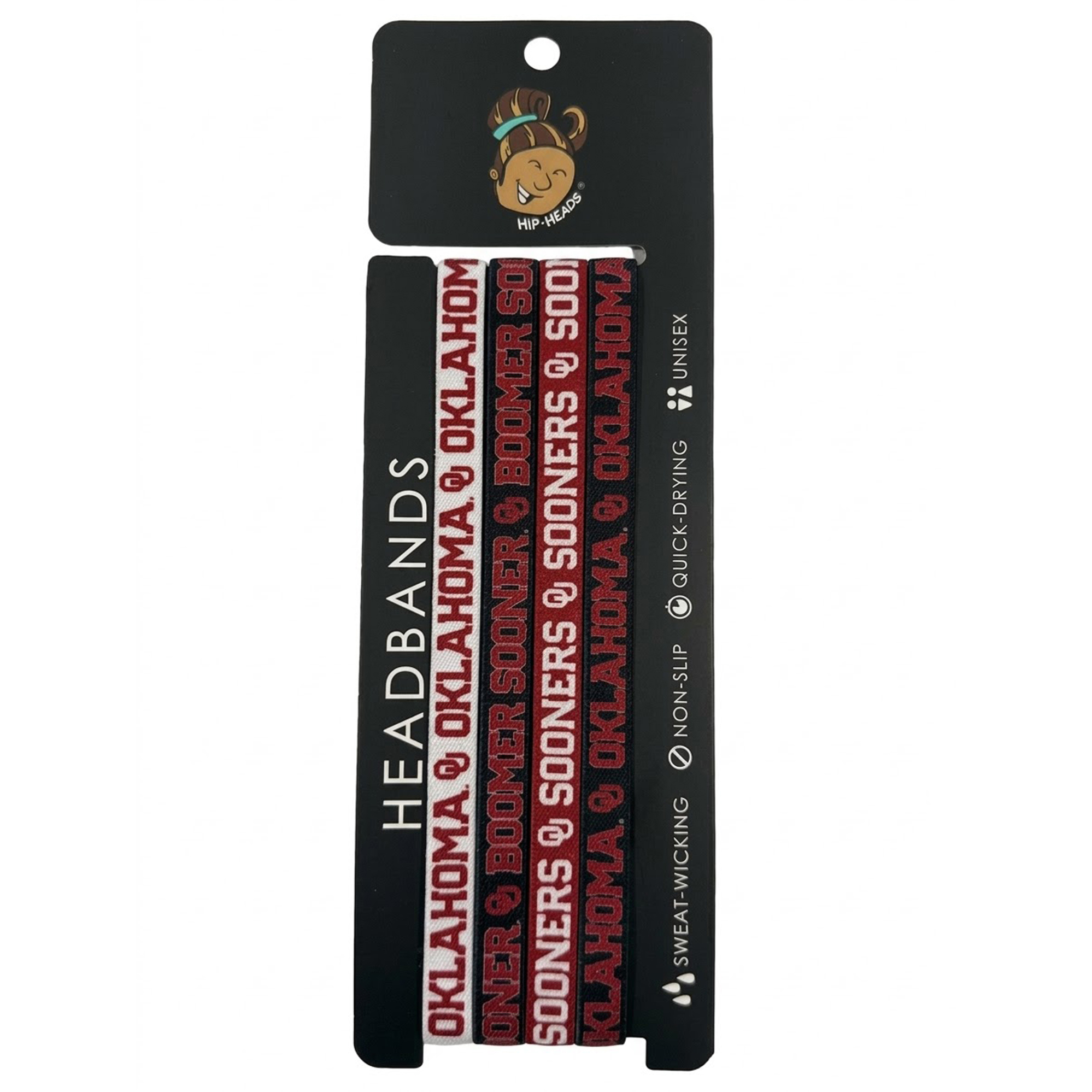 Hip Heads  Oklahoma Sooners Four-Pack of Thin Headbands