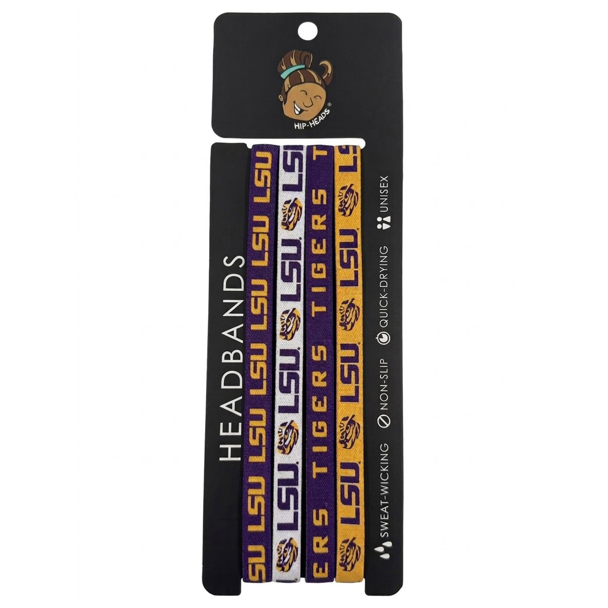 Hip Heads  LSU Tigers Four-Pack of Thin Headbands