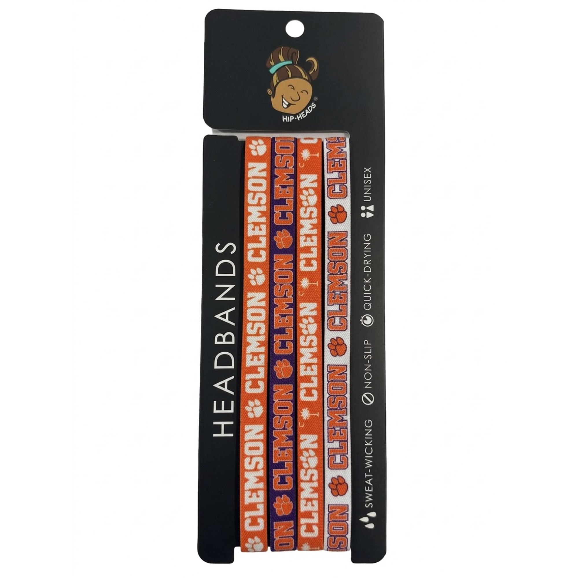 Hip Heads  Clemson Tigers Four-Pack of Thin Headbands