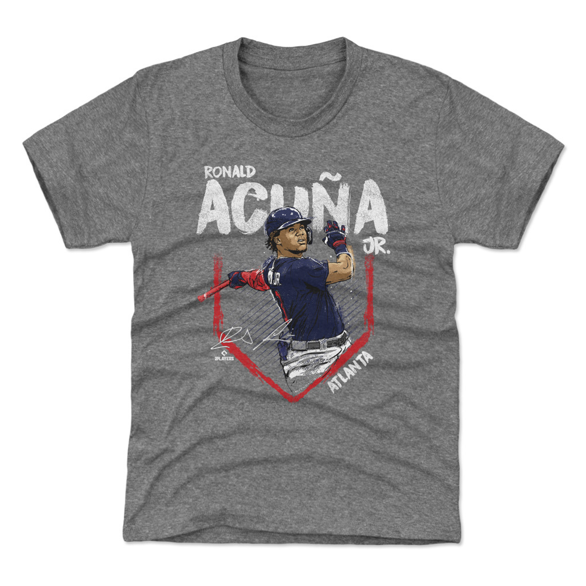 Youth 500 Level Ronald Acuña Jr. Gray Base T-Shirt