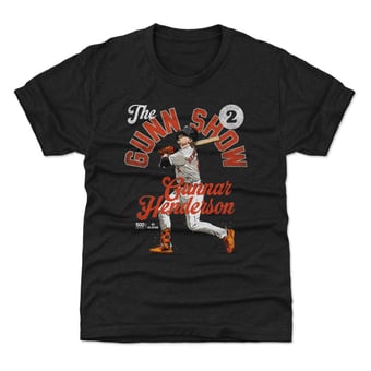 Youth 500 Level Gunnar Henderson Black The Gunn Show Arc T-Shirt