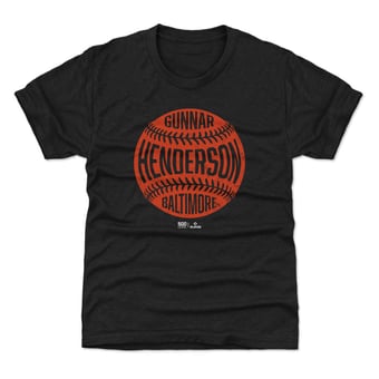 Youth 500 Level Gunnar Henderson Black Vintage Baseball T-Shirt