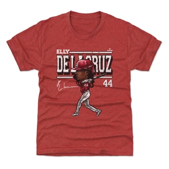 Youth 500 Level Elly De La Cruz Red Cartoon T-Shirt