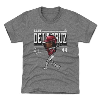 Youth 500 Level Elly De La Cruz Gray Cartoon T-Shirt