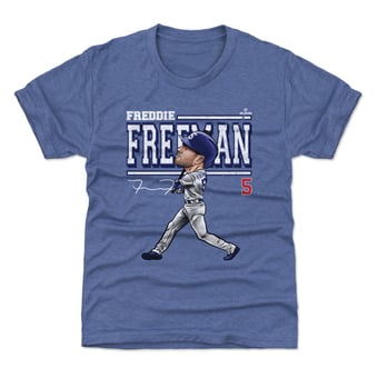 Youth 500 Level Freddie Freeman Royal Cartoon T-Shirt
