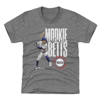 Youth 500 Level Mookie Betts Gray Stamp T-Shirt