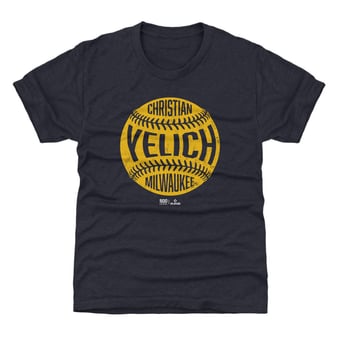 Youth 500 Level Christian Yelich Navy Vintage Baseball T-Shirt