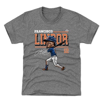 Youth 500 Level Francisco Lindor Gray Cartoon T-Shirt