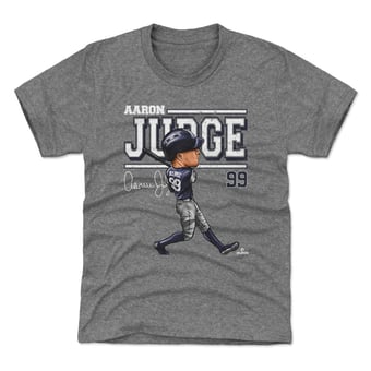 Youth 500 Level Aaron Judge Gray Cartoon T-Shirt