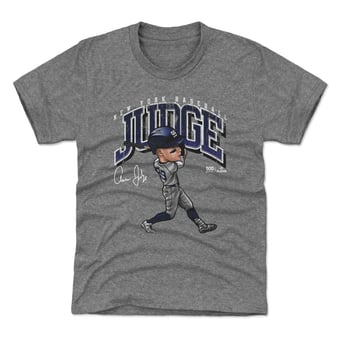 Youth 500 Level Aaron Judge Gray Cartoon T-Shirt