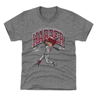 Youth 500 Level Bryce Harper Gray Cartoon T-Shirt