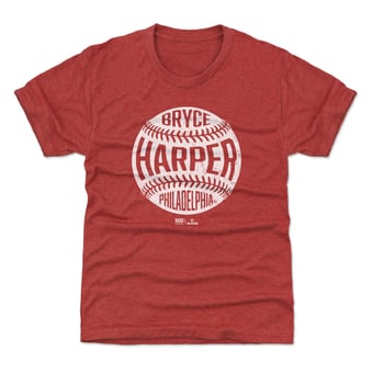 Youth 500 Level Bryce Harper Red Vintage Baseball T-Shirt