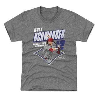 Youth 500 Level Kyle Schwarber Gray Diamond T-Shirt