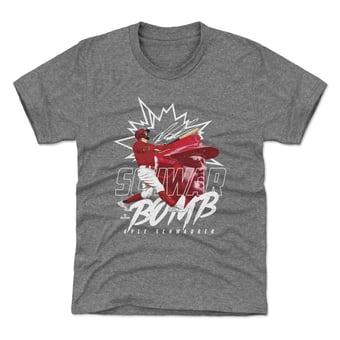 Youth 500 Level Kyle Schwarber Gray Dual Schwar Bomb T-Shirt