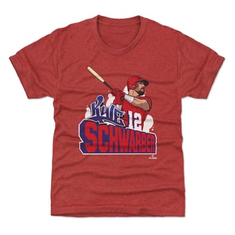 Youth 500 Level Kyle Schwarber Red Graffiti T-Shirt