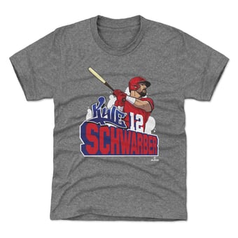 Youth 500 Level Kyle Schwarber Gray Graffiti T-Shirt