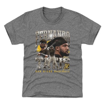 Youth 500 Level Fernando Tatis Jr. Gray Vintage T-Shirt