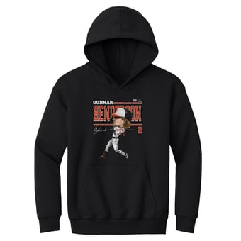 Youth 500 Level Gunnar Henderson Black Cartoon Hoodie