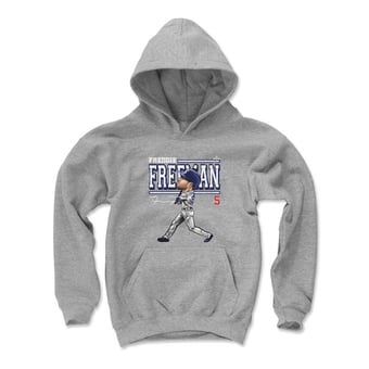 Youth 500 Level Freddie Freeman Gray Cartoon Hoodie