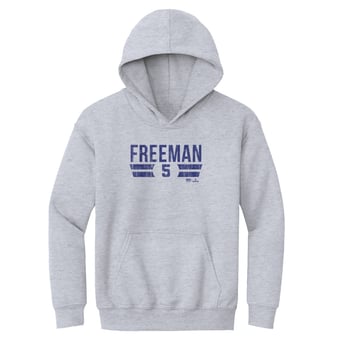 Youth 500 Level Freddie Freeman Gray Font Hoodie