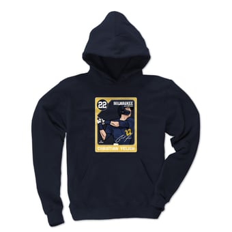 Youth 500 Level Christian Yelich Navy Card Hoodie