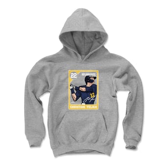 Youth 500 Level Christian Yelich Gray Card Hoodie