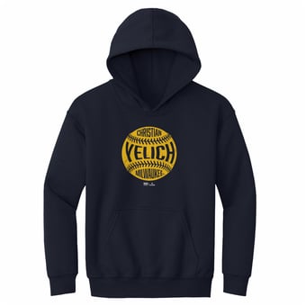 Youth 500 Level Christian Yelich Navy Vintage Baseball Hoodie