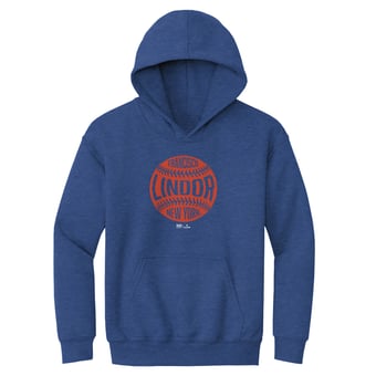 Youth 500 Level Francisco Lindor Heather Royal Vintage Baseball Hoodie